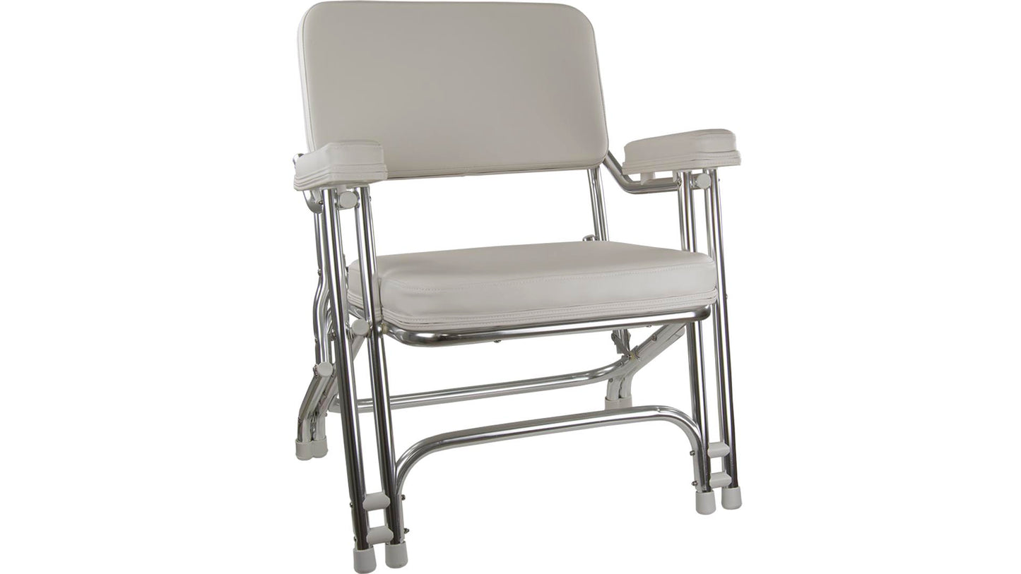 Springfield Classic Folding Deck Chair - White - Steveston Marine and Hardware