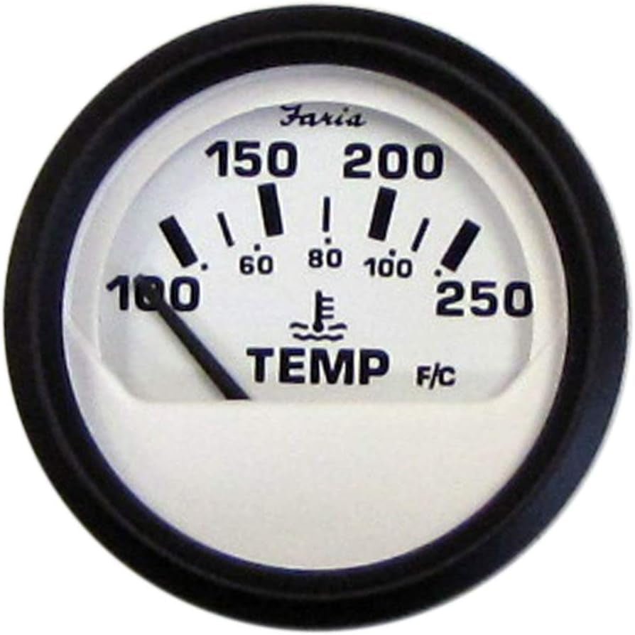 Faria Euro White Series Temperature Guage (100 - 250F) - 12904 - Steveston Marine and Hardware
