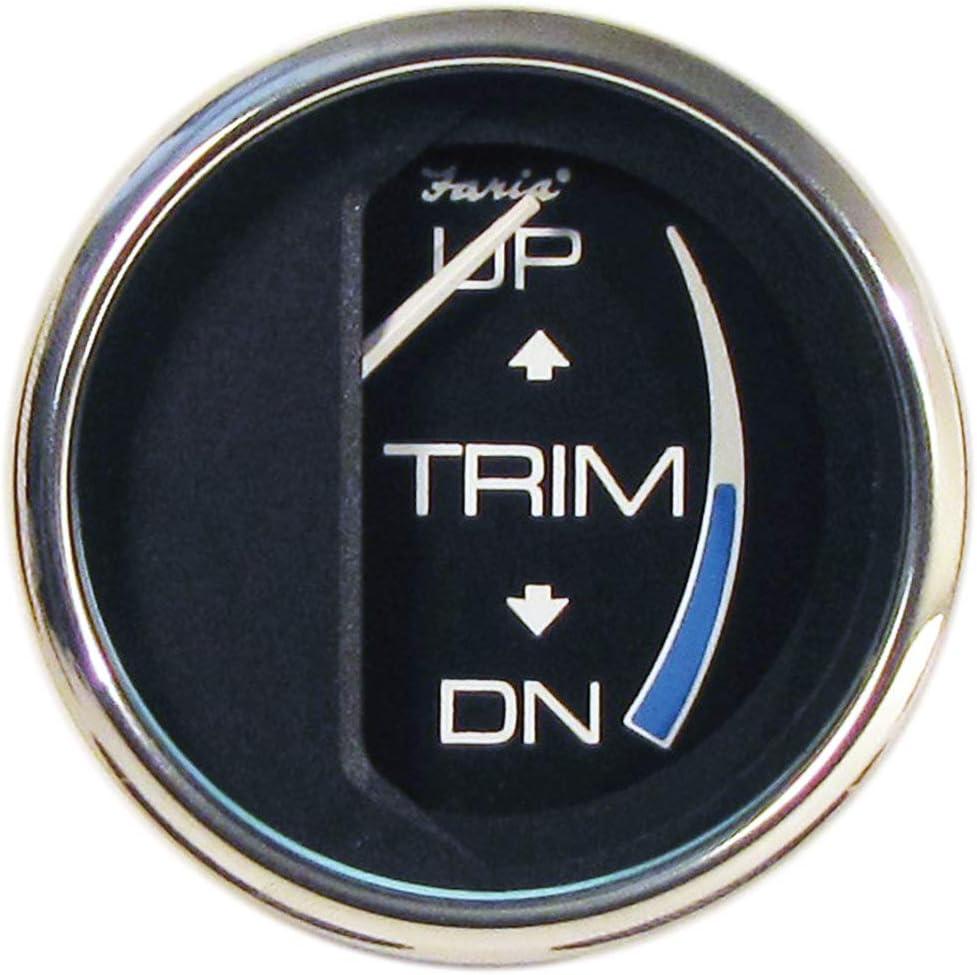 Faria Chesapeake Black Stainless Steel Trim Gauge - 13709 - Steveston Marine and Hardware