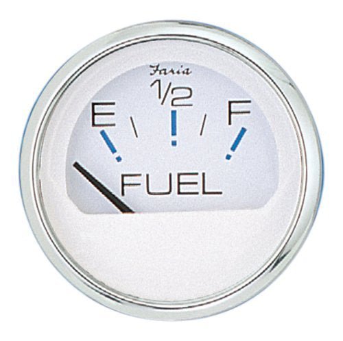 Faria Chesapeake White Stainless Steel Fuel Level Gauge (E - 1/2 - F) - 13801 - Steveston Marine and Hardware