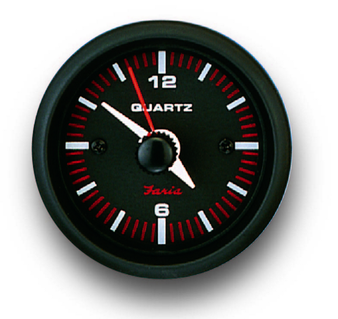 Faria Professional Red Analog Quartz Clock - 14652