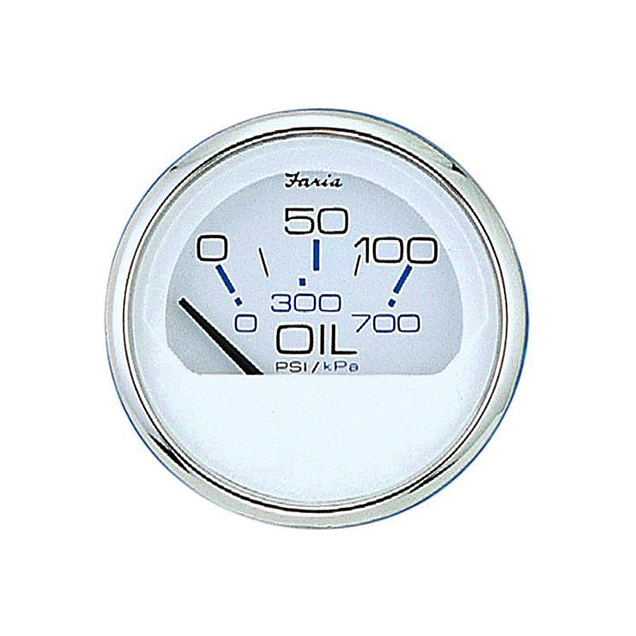 Faria Chesapeake White Series Oil Pressure Gauge 100 PSI - 14803