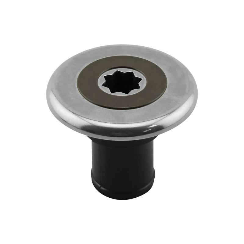 Lalizas INOX Deck Filler 2" (38 mm), with Brown Cap, for Waste Water, Black Base - Steveston Marine and Hardware