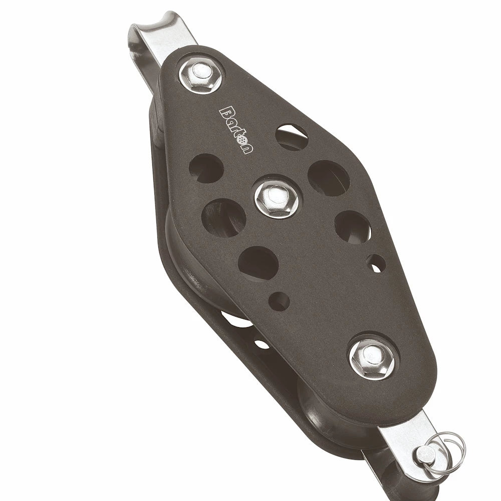 Barton Size 5 38/64mm Plain Bearing Pulley Block Fiddle Fixed Eye & Becket - N05-411