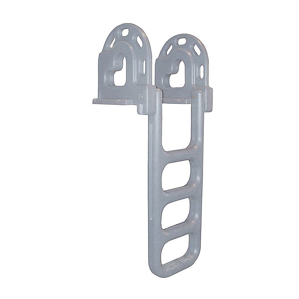 Dock Edge Roto Molded 4 Step Flip Up Dock Ladder Grey - Steveston Marine and Hardware