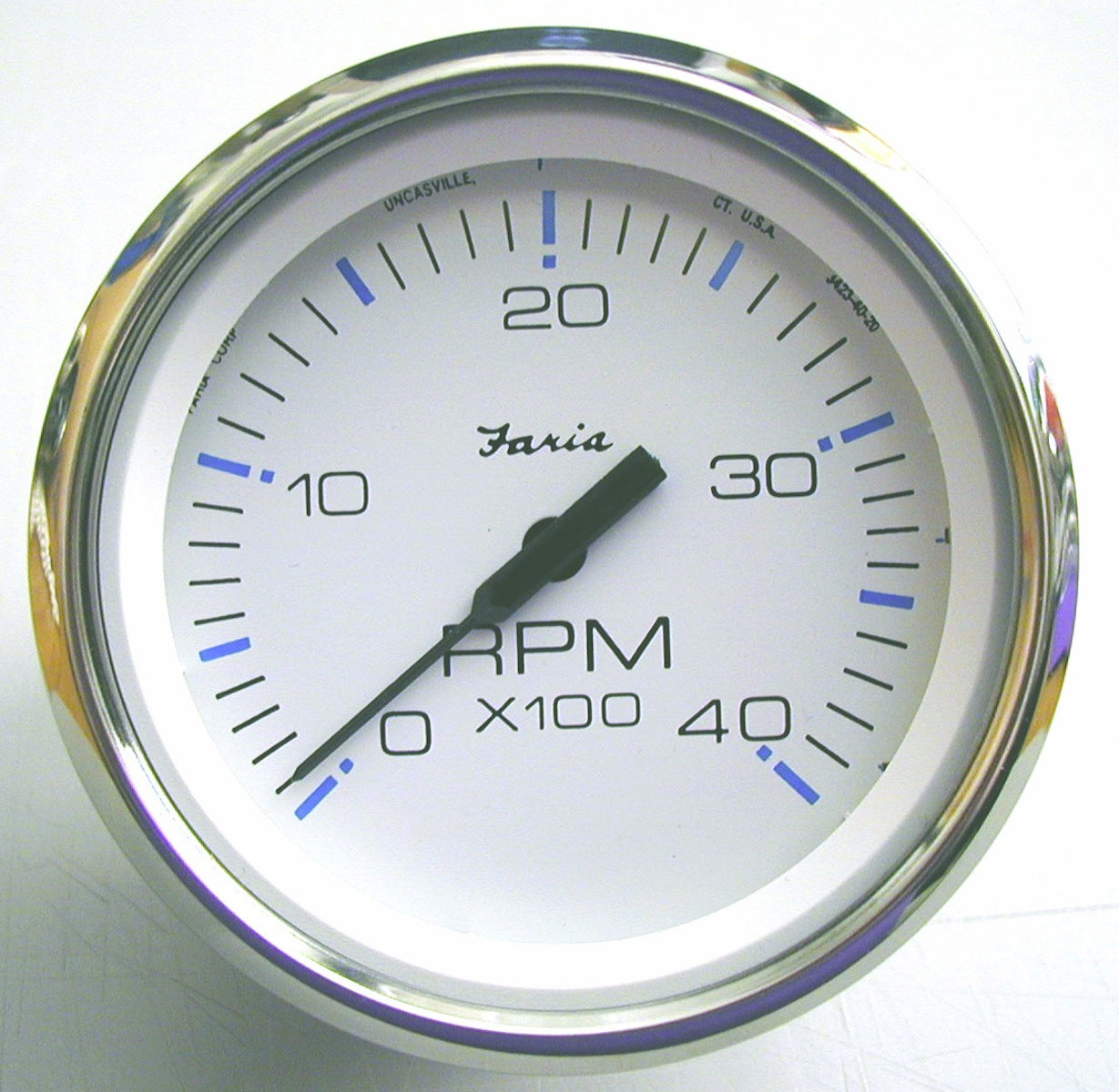 Faria Tachometer 4000 RPM Diesel Chesapeake White Stainless Steel - 33842