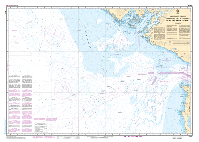 Chart 3602 - Approaches to/Approches à Juan de Fuca Strait