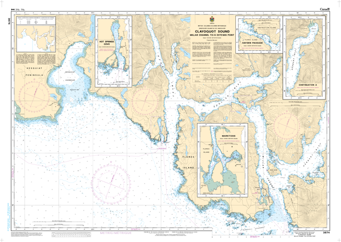 Chart 3674 - Clayoquot Sound, Millar Channel to Estevan Point
