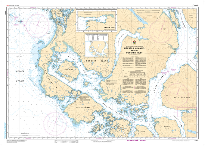 Chart 3987 - Kitkatla Channel and/et Porcher Inlet