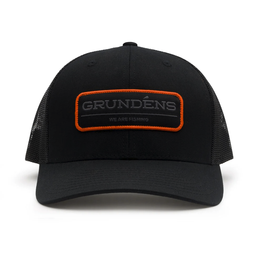 Grundens We Are Fishing Trucker Hat - Solid Black