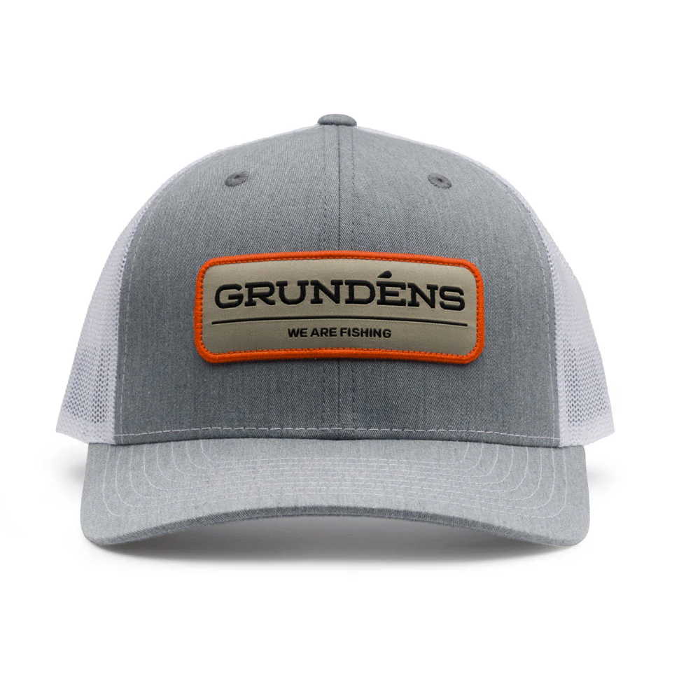Grundens We Are Fishing Trucker Hat Heather - Grey/White