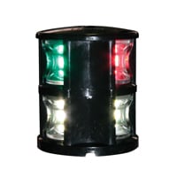 Lalizas FOS LED 12 Tri-colour & Anchor Light, w/ Black Housing