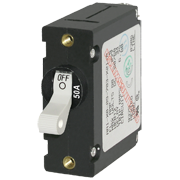 Blue Sea Systems A-Series White Toggle Circuit Breaker - Single Pole 50A - 7230