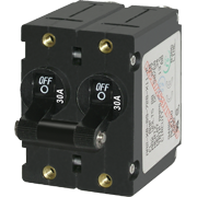 Blue Sea Systems A-Series Black Toggle Circuit Breaker - Double Pole 30A - 7237
