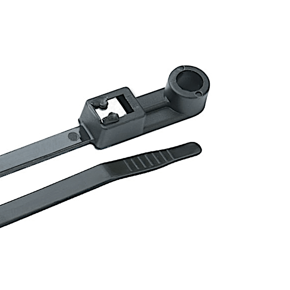 Ancor Mounting Self - Cutting Cable Ties - Natural & UV - Resistant Black, 8" to 14" - Steveston Marine and Hardware