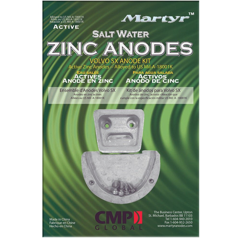 Martyr Volvo SXZ/DPS Transom Shield Anode (Zinc) - Steveston Marine and Hardware