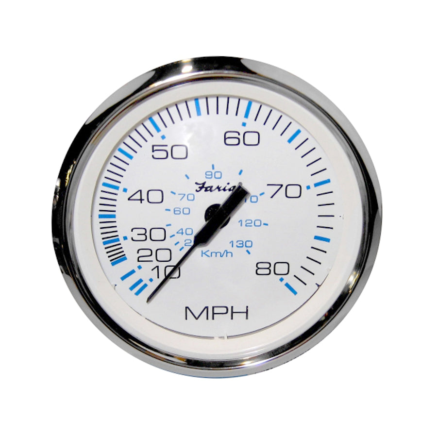 Faria Chesapeake White Speedometer 80 MPH - 34819