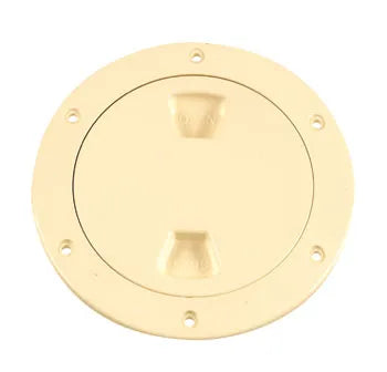 Beckson 4 Screw Out Deck Plate-Beige