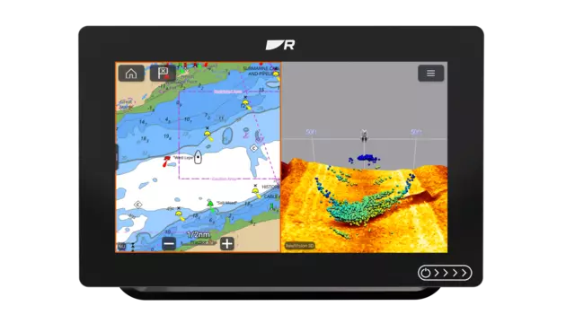 Raymarine Axiom+ 9 RV, Multifunction 9" Display with integrated RealVision 3D,600W Sonar w/ RV-100 Transducer