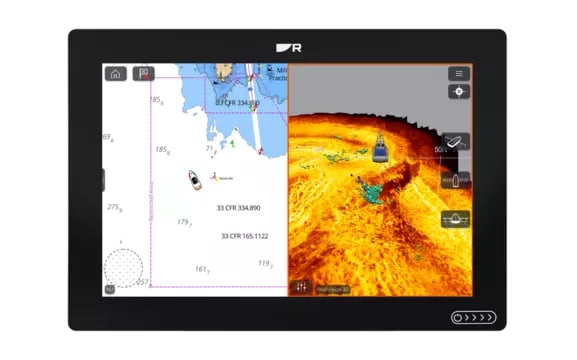 Axiom+ 12 RV, Multifunction 12" Display with integrated RealVision 3D,600W Sonar with RV-100 Transducer w/ Navionics Large Blank Chart for Region Download (South America)