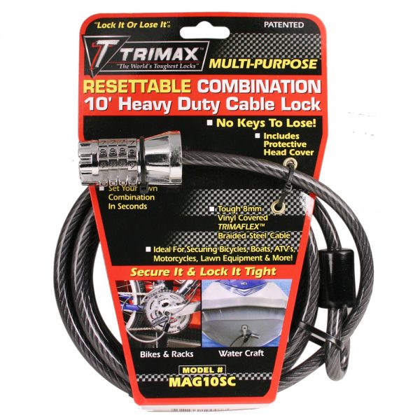 Trimax Combination Cable Lock 10' - Steveston Marine and Hardware