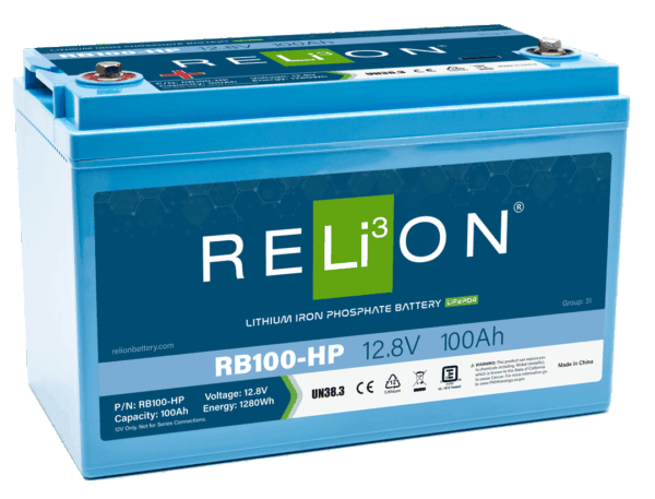 RELiON Lithium Starting Battery - RB100-HP 12V 100Ah Lithium Battery For Starting & Cycling
