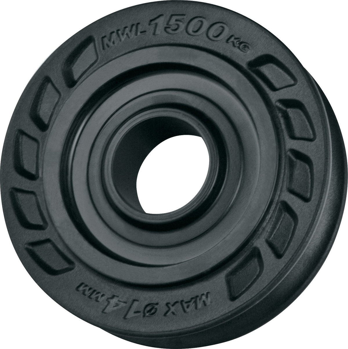 Sheave, Acetal,75mm.. Suites 14mm Rope