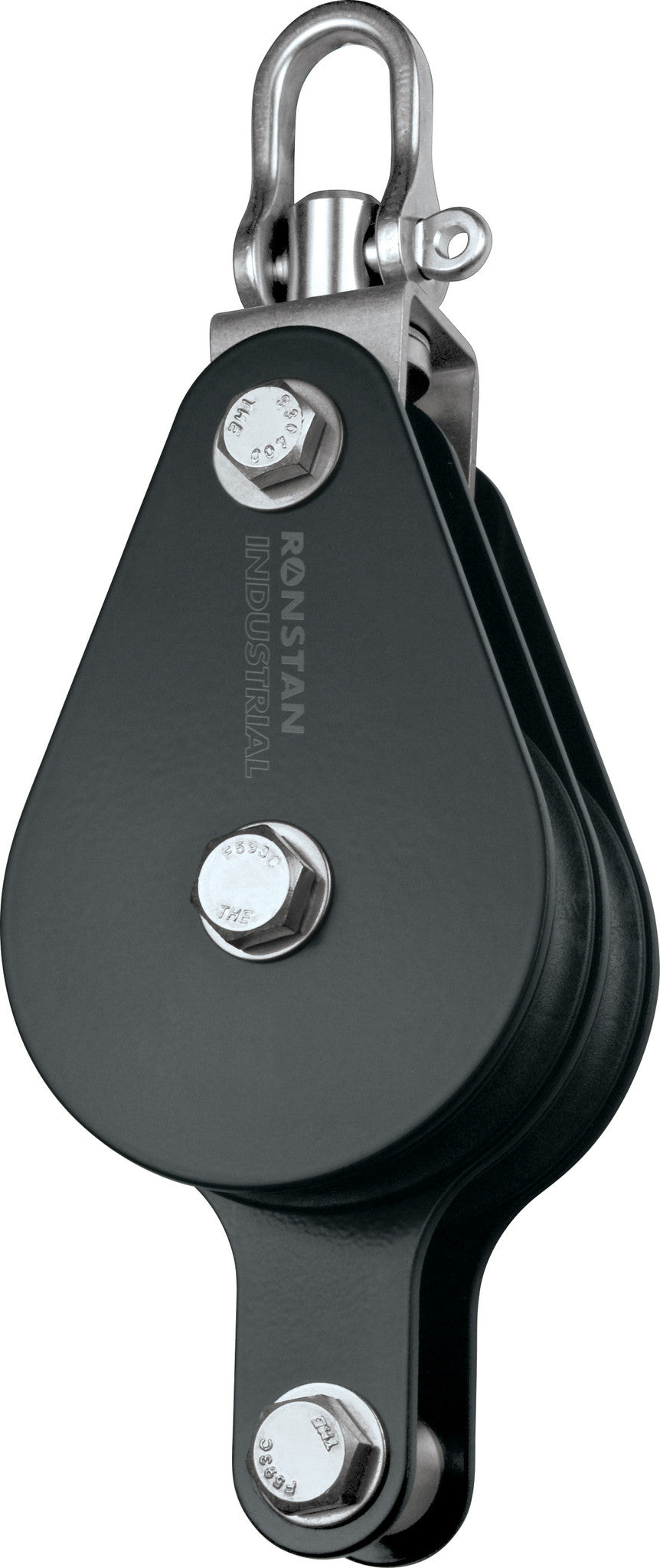 Industrial Block,Double,. 75mm Sheave,Becket,Swivel