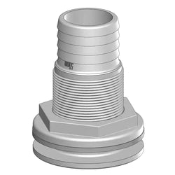 Tru Design Thruhull With 50mm Hose Barb White - 90435 - Steveston Marine and Hardware