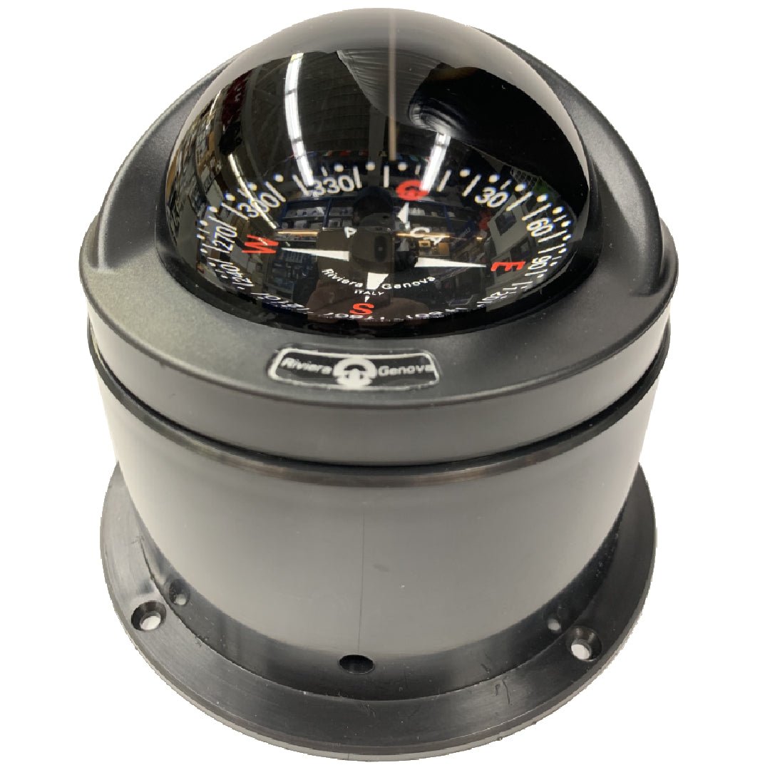 Riviera Artica Binnacle Mount Compass Black - Steveston Marine and Hardware