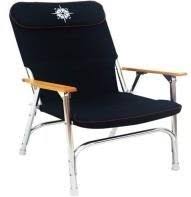 Padded Folding Deck Chair Navy