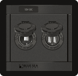 Blue Sea Systems 360 Panel - 12V DC Socket and Dual USB Charger - 1478 - Steveston Marine and Hardware
