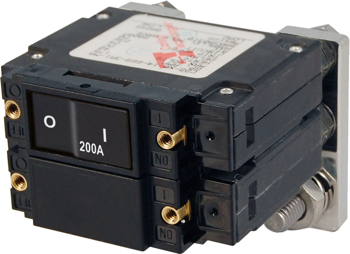 Blue Sea Systems C - Series Flat Rocker Circuit Breaker - Double Pole 200A - 7476 - Steveston Marine and Hardware
