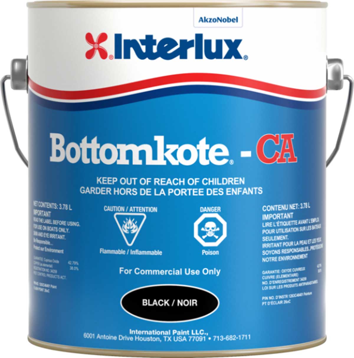 Interlux Bottomkote CA Black Antifouling Paint Gallon