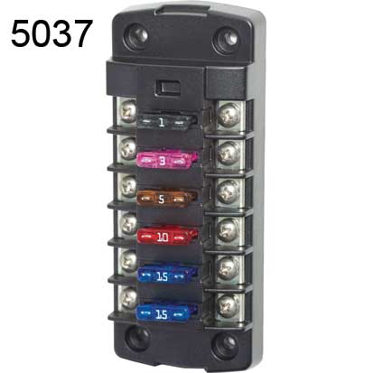 BlueSeas FUSEBLK STBLADE 6CIR IND W/CVR