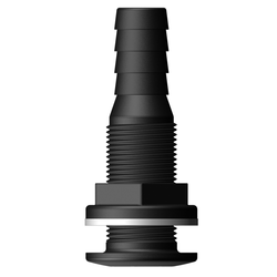 Tru Design Thruhull With 19mm Hose Barb Black - 90523 - Steveston Marine and Hardware