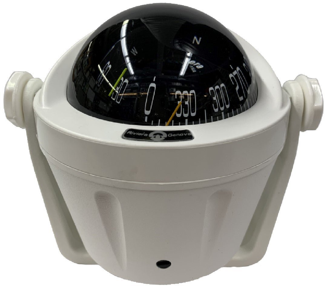 Riviera Idra Bracket Mount Compass White - Steveston Marine and Hardware