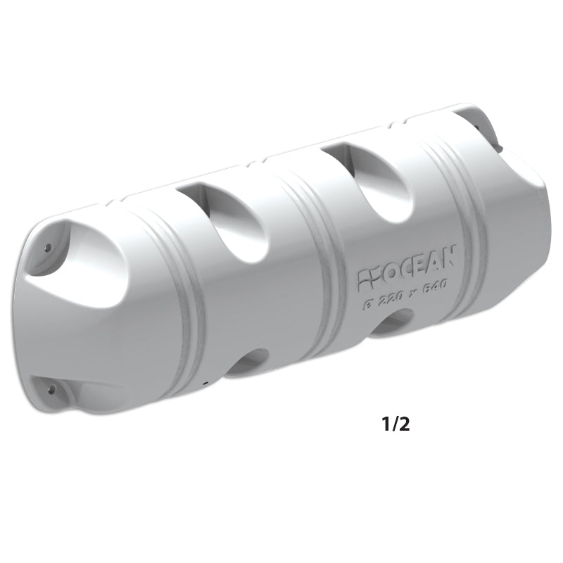 OCEAN Dock Fender, 220x640mm, 1/2,Foam filled, White