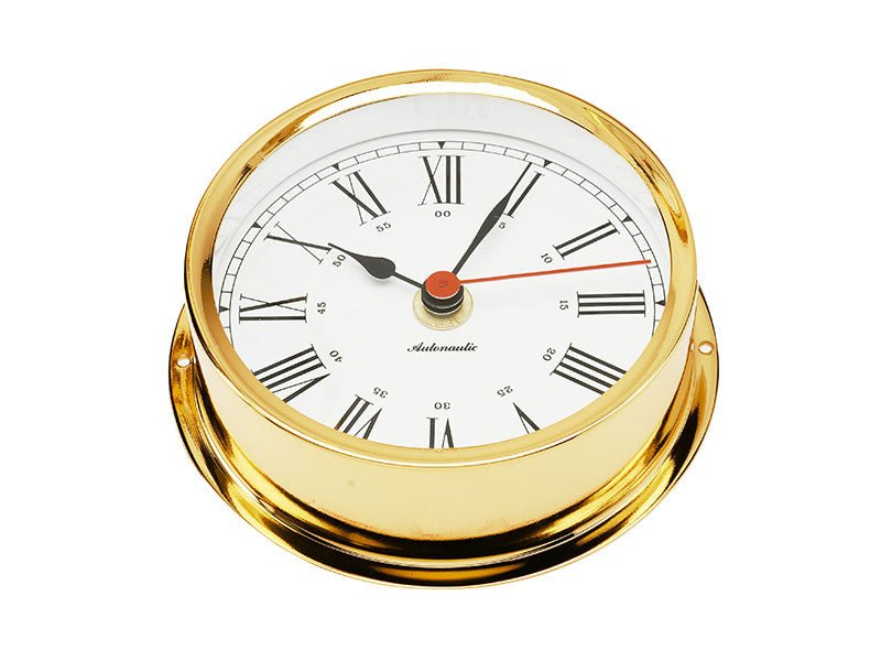 Golden Nautical Quartz Clock 120mm - R120D - Steveston Marine and Hardware