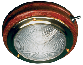 Seadog Light Dome Brs Teak 5 75 4Lns - Steveston Marine and Hardware