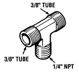 Teleflex Tee Fitting 1/4 X 3/8 (3/Bg)