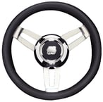 Uflex Steering Whl Blk Poly Chrome