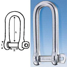 Wichard Shackle '"D" C.Pin Long 1/4"