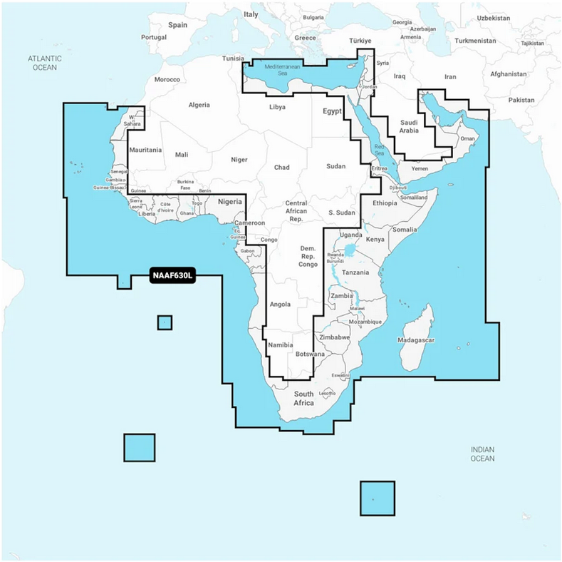 Navionics+ - Africa & Middle East - Marine Charts, MicroSD/SD