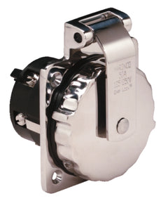 Marinco Stainless Steel Power Inlet Without Rear Safety Enclosure 50A 125 250V-6373EL