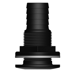Tru Design Thruhull With 32mm Hose Barb Black - 90526 - Steveston Marine and Hardware