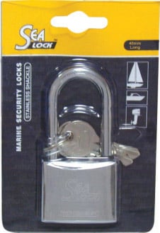 Lalizas Marine Padlock, SeaLock, w/ Long Shackle, 40mm