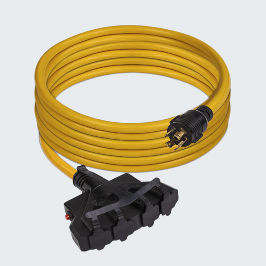 Firman 25' L14-30P to (4) 5-20W Power Cord w/ CB - 1120