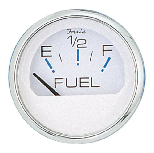Faria Chesapeake White Stainless Steel Fuel Level Gauge (E-1/2-F) - 13801