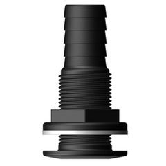 Tru Design Thruhull With 25mm Hose Barb Black - 90524 - Steveston Marine and Hardware